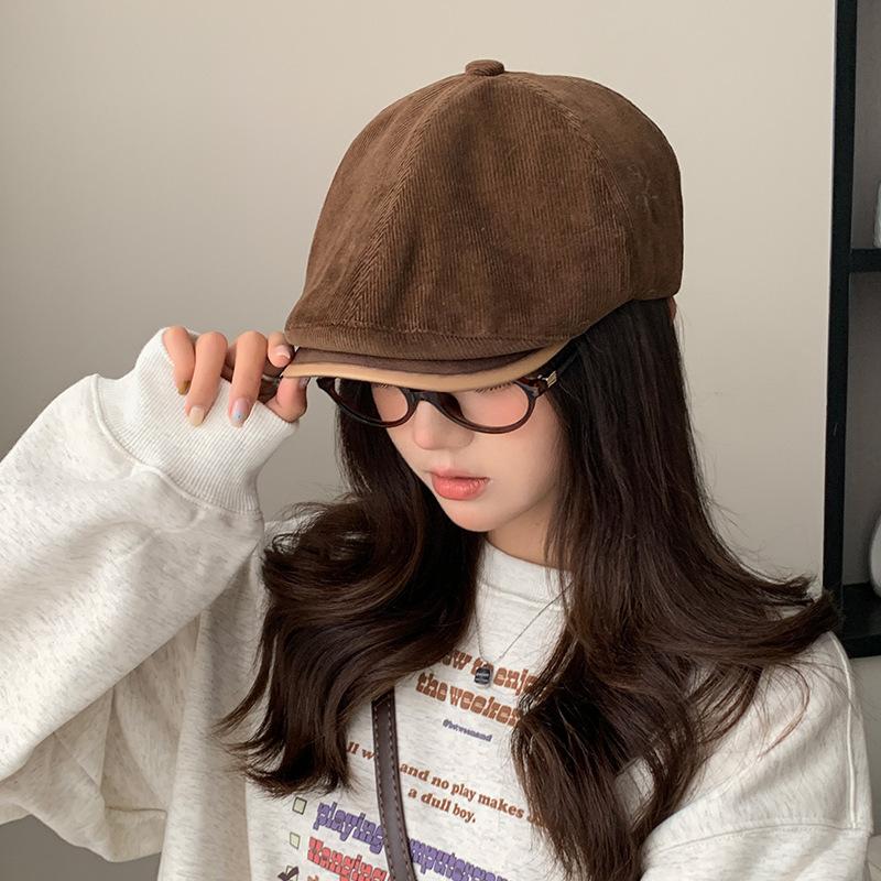 Blogger Newsboy painter hat big head circumference couple tide versatile positive and negative can wear duck tongue forward hat