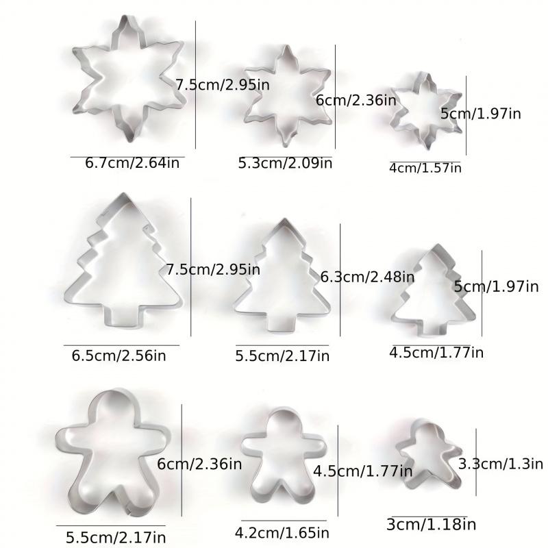 3/5pcsChristmas Snowflake Cookie Mold Stainless Steel Kitchen Baking Tool Gingerbread Man Christmas Tree Chocolate Candy Mold Co