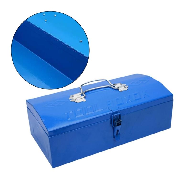 Robuste Aufbewahrungsbox aus Eisenblech, tragbarer Werkzeugkoffer aus Metall, Organizer für Zuhause, Büro und Reisen mit Schnappverschlüssen