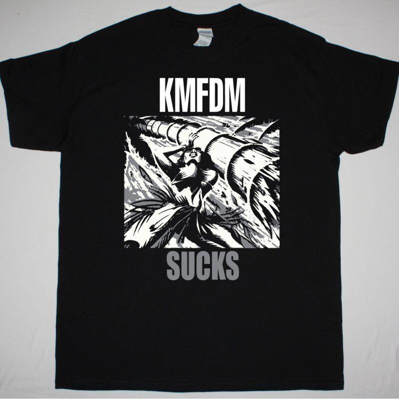Винтаж KMFDM Группа ОТСТОЙ Короткий рукав Хлопок Черная Футболка Для Мужчин SE235 Унисекс Футболка M