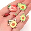 10Pcs/lot Fruit Series Alloy Charms Pendant Avocado Strawberry Shape Fashion Pendant DIY Earrings Necklaces Jewelry Accessories