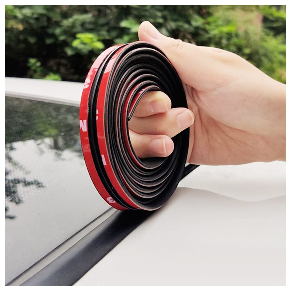 16.6ft/5m Cuttable T-Car Sunroof Cover Seal Rubber Trim Dust & Weather Resistant Strip Windshield Tailgate Adhesive Rubber Seal Strip