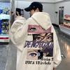 Heavyweight Fleece Hoodie Winter Streetwear Loose Fit Casual Sport Sweatshirt Students