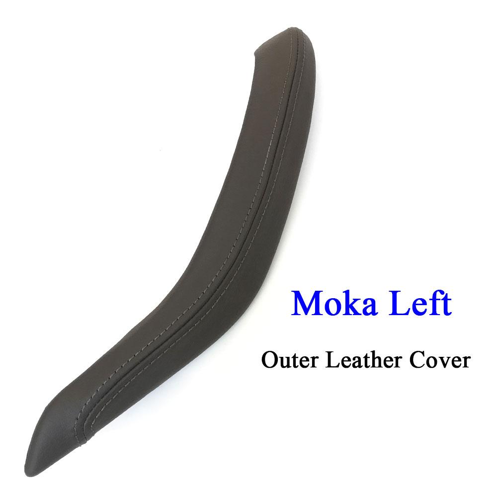 Manija de tracción de cuero para puerta Interior de pasajero, embellecedor de cubierta exterior de repuesto para BMW X5 X6 2014 2015 2016 2017, F15 F16, color negro