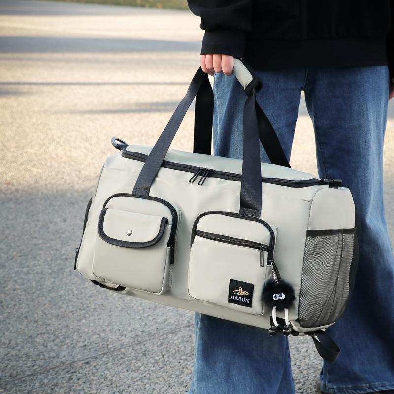Fashion trend going out multi-pocket decompression portable travel bag wet and dry separation belt shoe compartment fitness bag can cover tie rod
