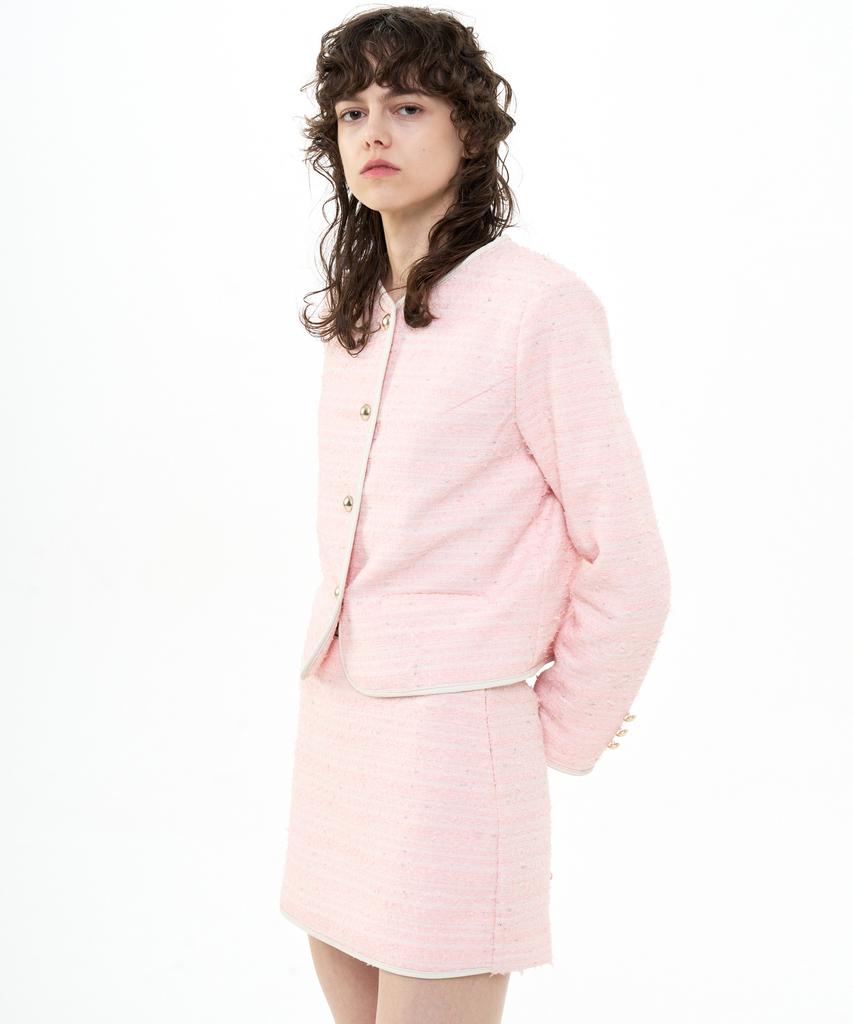 Bikwaieos Tweed Skirt Shorts_Pink