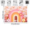 LS Bohemian Rainbow Backgrounds Cake Smash Kids Adult Photography Props Child Baby Decors Full Bloom Flowers Photo Backdrops