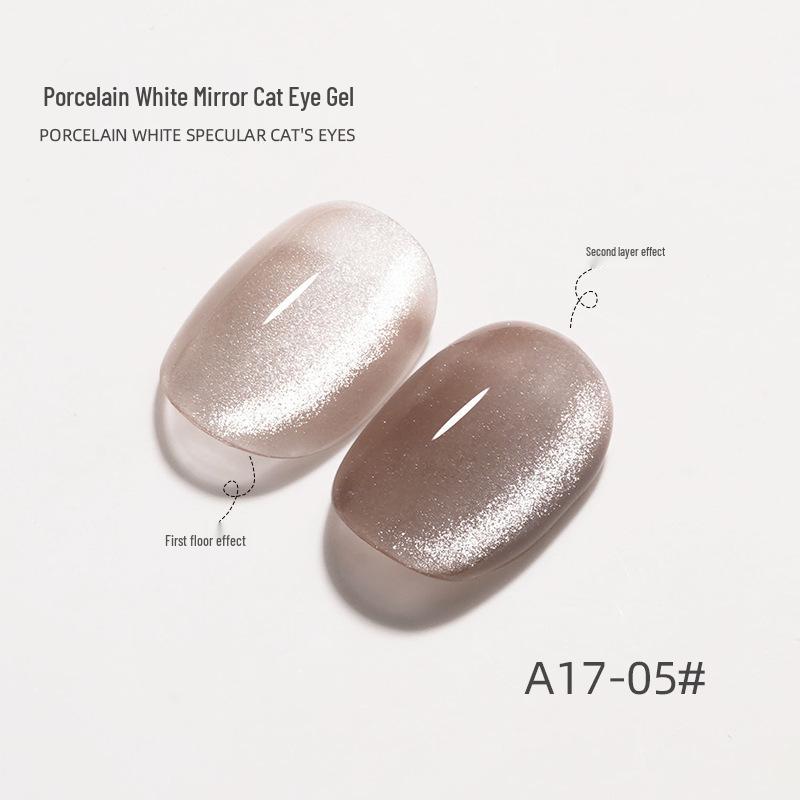 Universal Crystal Cat Eye UV/LED Nail Gel 2024 - Porcelain White Mirror Finish Manicure Set