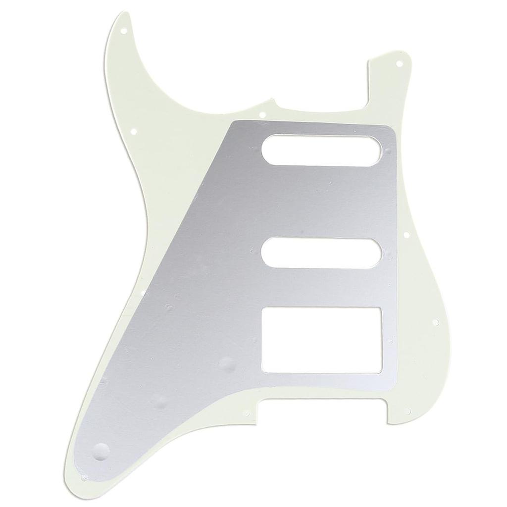 Musiclily Pro 11-Hole SSH Strat Pickguard for American Strat/Stratocaster Electric Guitars, 3-Piece Ivory