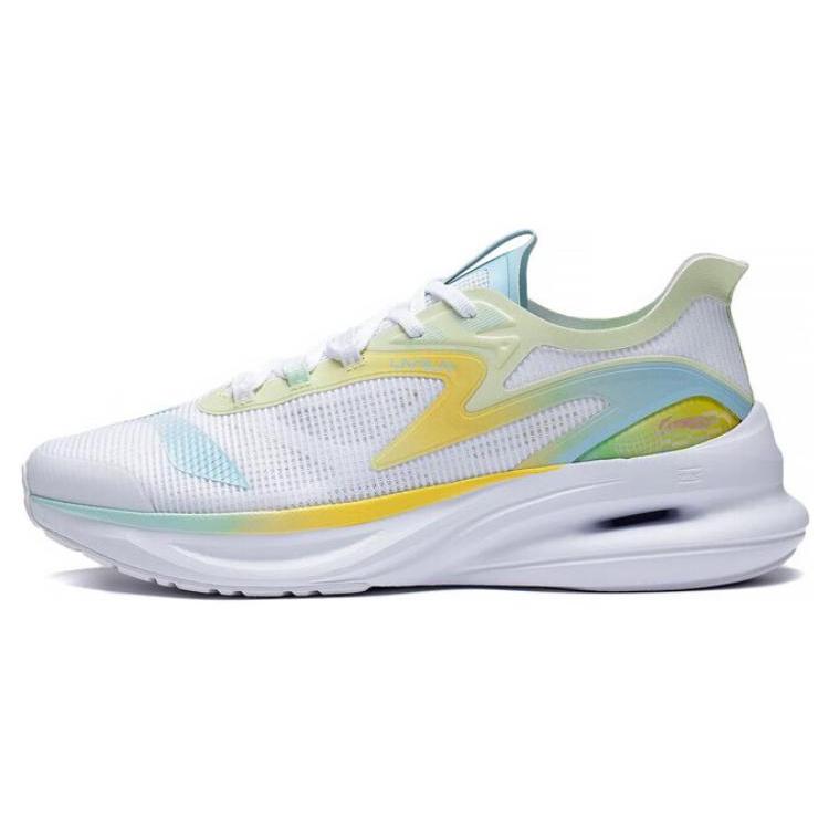 New LiNing Abrasion Resistant Breathable Low Top Running Shoes Men's White Green ARST009-2