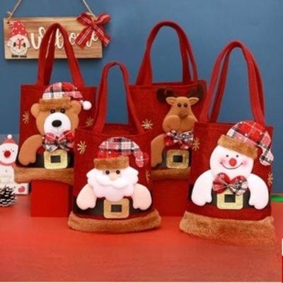Sac Cadeau de Noël Tissu Lin Nouvel An Sac à Bonbons pour Enfants Sac à Main Sac de Rangement pour Pomme de la Veille de Noël Noël Père Noël Vente en Gros 2025