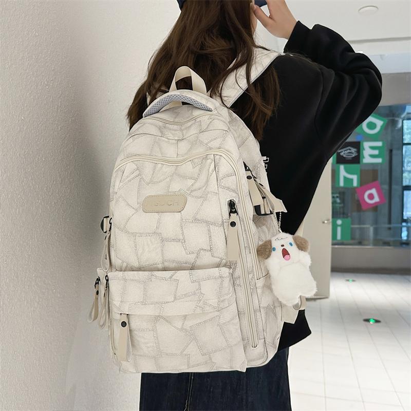 Stone Texture Pattern Student's Schoolbag Large Capacity Unisex Backpack
