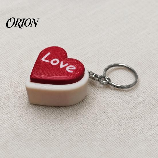 Heart-shaped Fidget 3D Printed LOVE Heart Clicker Keychain, Stress Relief Push Button Compact Vent Keychain Toy, Portable Desk Gadget, Cute