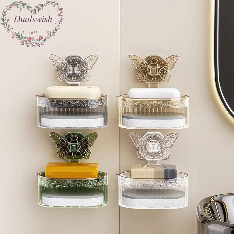 Kreative Wandmontierte Schmetterling Saugnapf Seifenbox Küche Badezimmer Toilette Abfluss Seifenaufbewahrungsbox Schwamm Seifenhalter Abflussbox