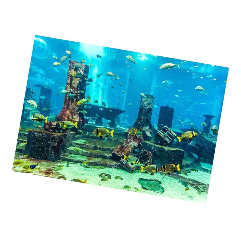 Coral Aquarium Background Underwater Poster Fish Tank Wall Decorations Sticker 61 x 30cm