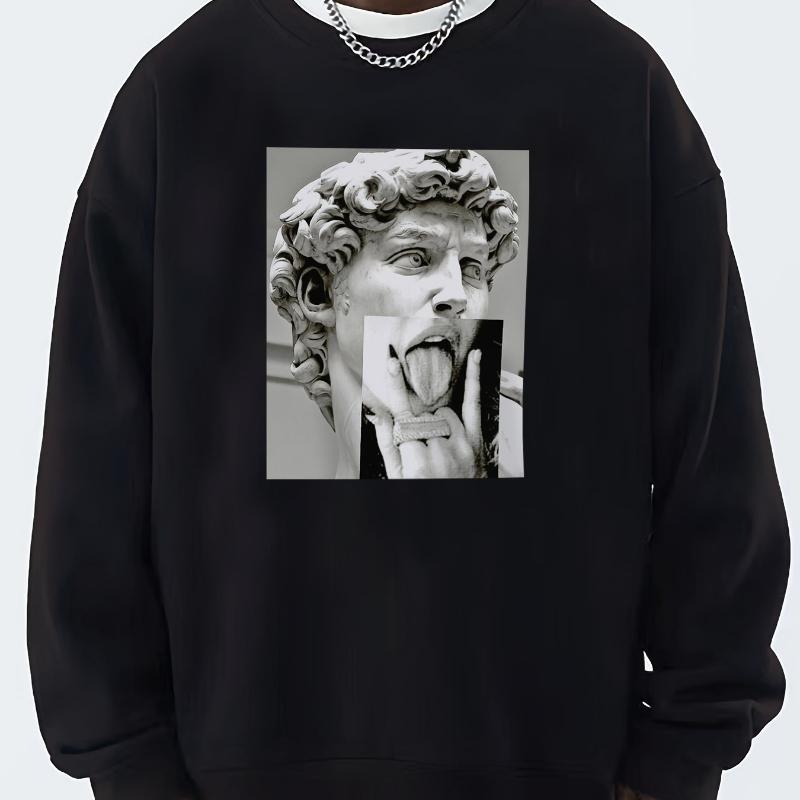 

Повседневная и спортивная одежда, мужской свитшот облегающего кроя с круглым вырезом XXL чёрный