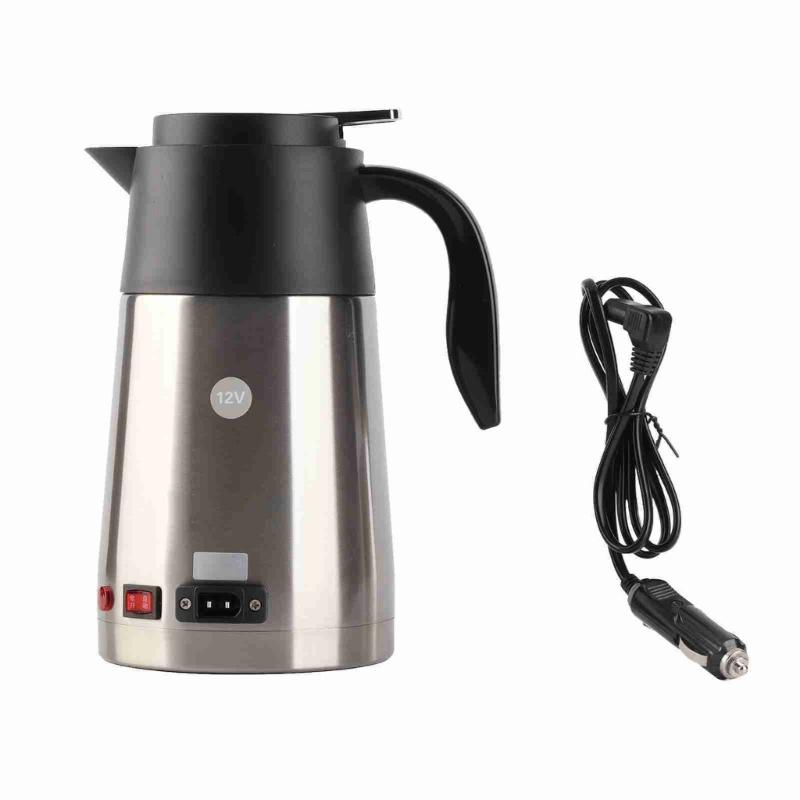 1300ml Car Truck Travel Electric Kettle Pot Heated Water Cup Stainless Steel Travel Kettle Coffee Milk Warmer 1