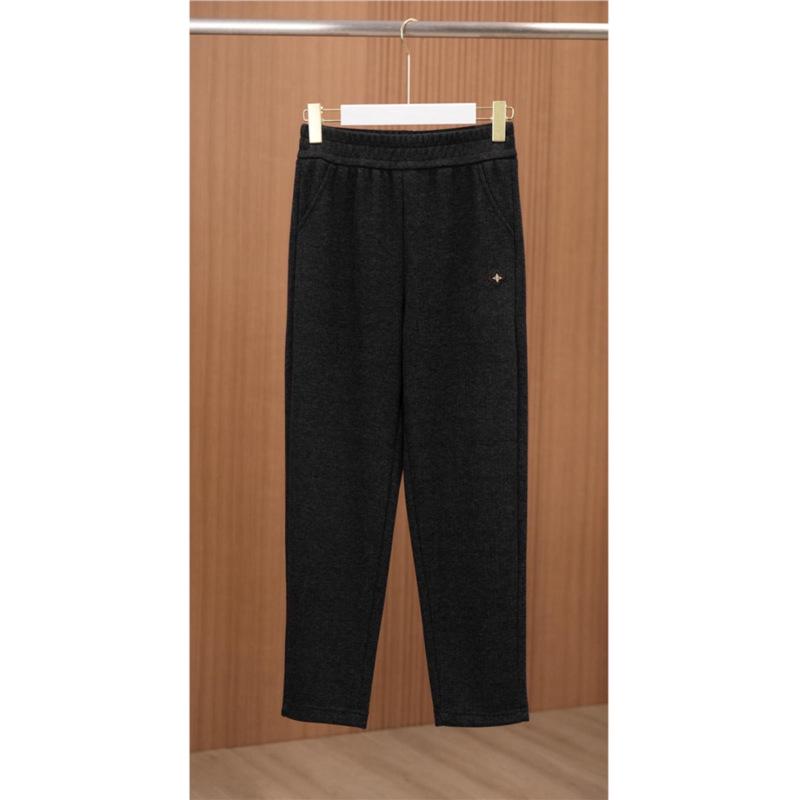 Fashionable High Waist Fleece-Lined Knit Pants - Autumn Winter Casual Chic