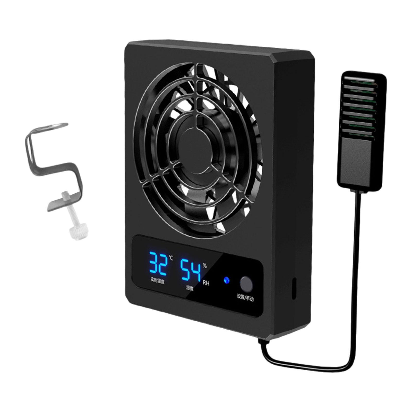 

Reptile Ventilation Fan Smart Hygrometer Digital Display Adjustable Mounting