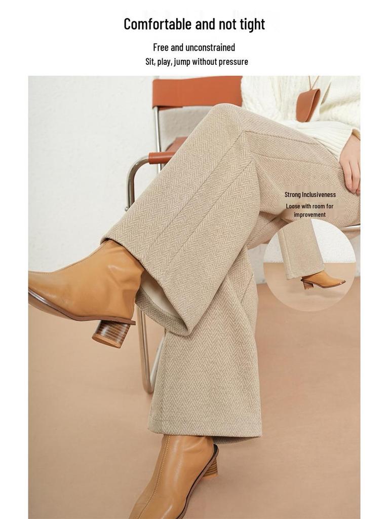 Women's Wide-Leg Winter Sweatpants with Drawstring Waist - Casual European & American Style.