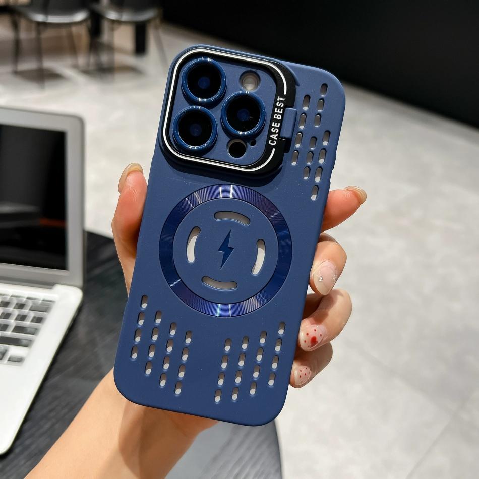 Breathable Soft Back Case for iPhone 16 15 14 13 12 11 Pro Max Plus Cooling Heat Dissipation Magnetic Phone Cover