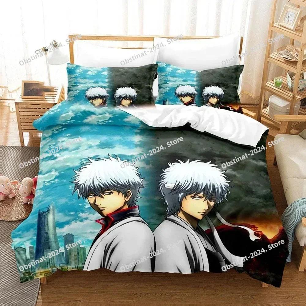 3D Gintama Anime Gintoki Sakata Bedding Set Printed Bed Set With Pillowcase Duvet Cover Soft Single Double Queen Super King Size