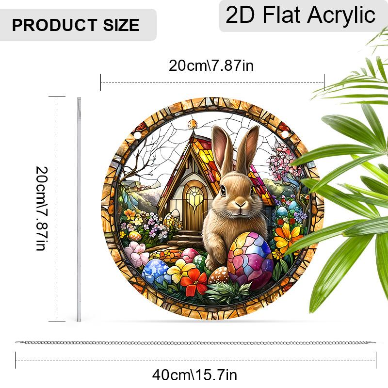 Acrylic Easter Bunny Suncatcher Stained Glass Effect Window Hanging Ornament Easter Lover Gifts