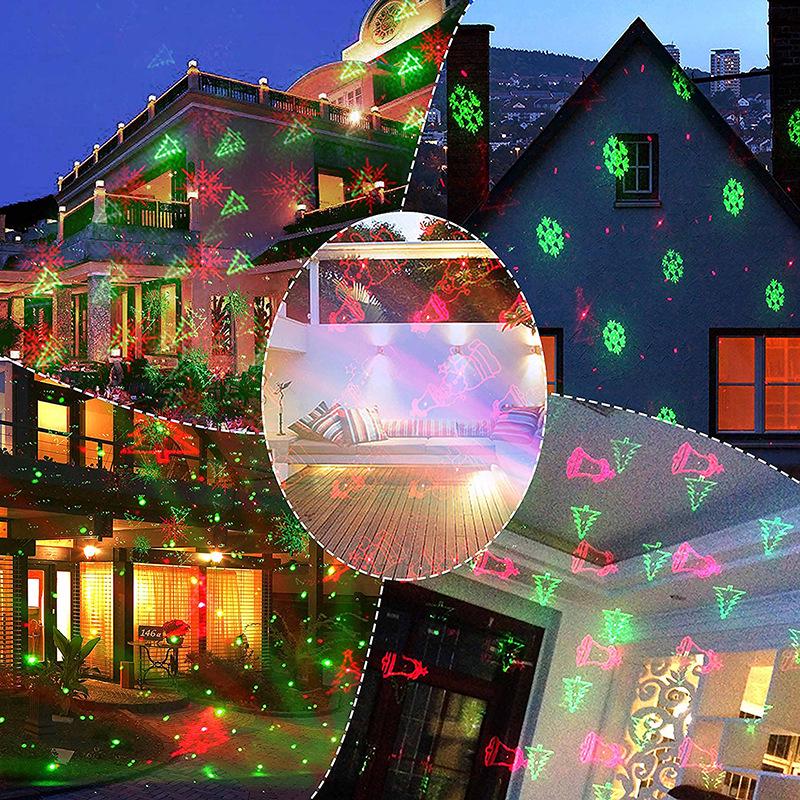 Outdoor Waterproof Laser Projector: Red & Green Multi-Pattern Lights for Holiday Atmosphere