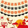 Pumpkin Bat Skull Spider Web Happy Halloween Banner  Halloween Party Decoration