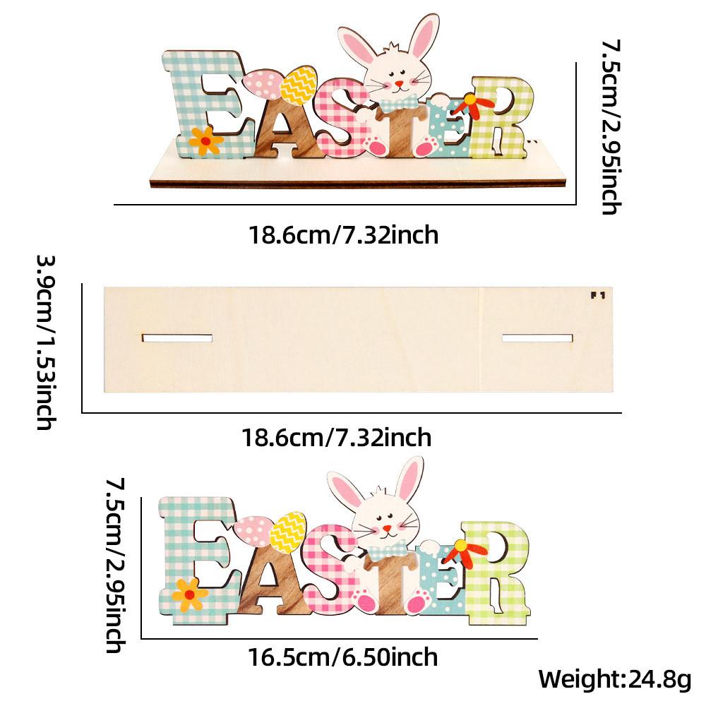 

Очаровательная деревянная фигурка пасхального кролика, красочное украшение в виде яйца для праздничных торжеств Easter Bunny
