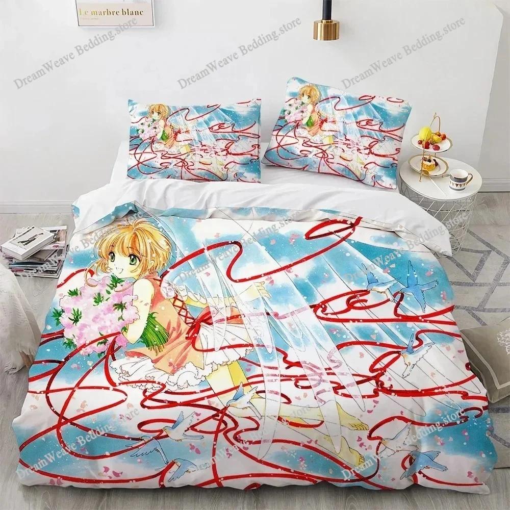 3D Printed Anime Cardcaptor Sakura Bedding Set Duvet Cover Bedroom Comforter Single Twin King _Size Quilt Cover Home Textiles741