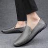 New 2024 Men Dress Shoes Genuine Leather Breathable Middle Aged Business Round Toe Wedding Footwear Male Flat