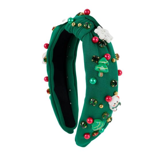 Christmas Headband Women Headband with Mini Christmas Tree Rhinestones Lightweight Festive Headband Hair Accessory for Parties