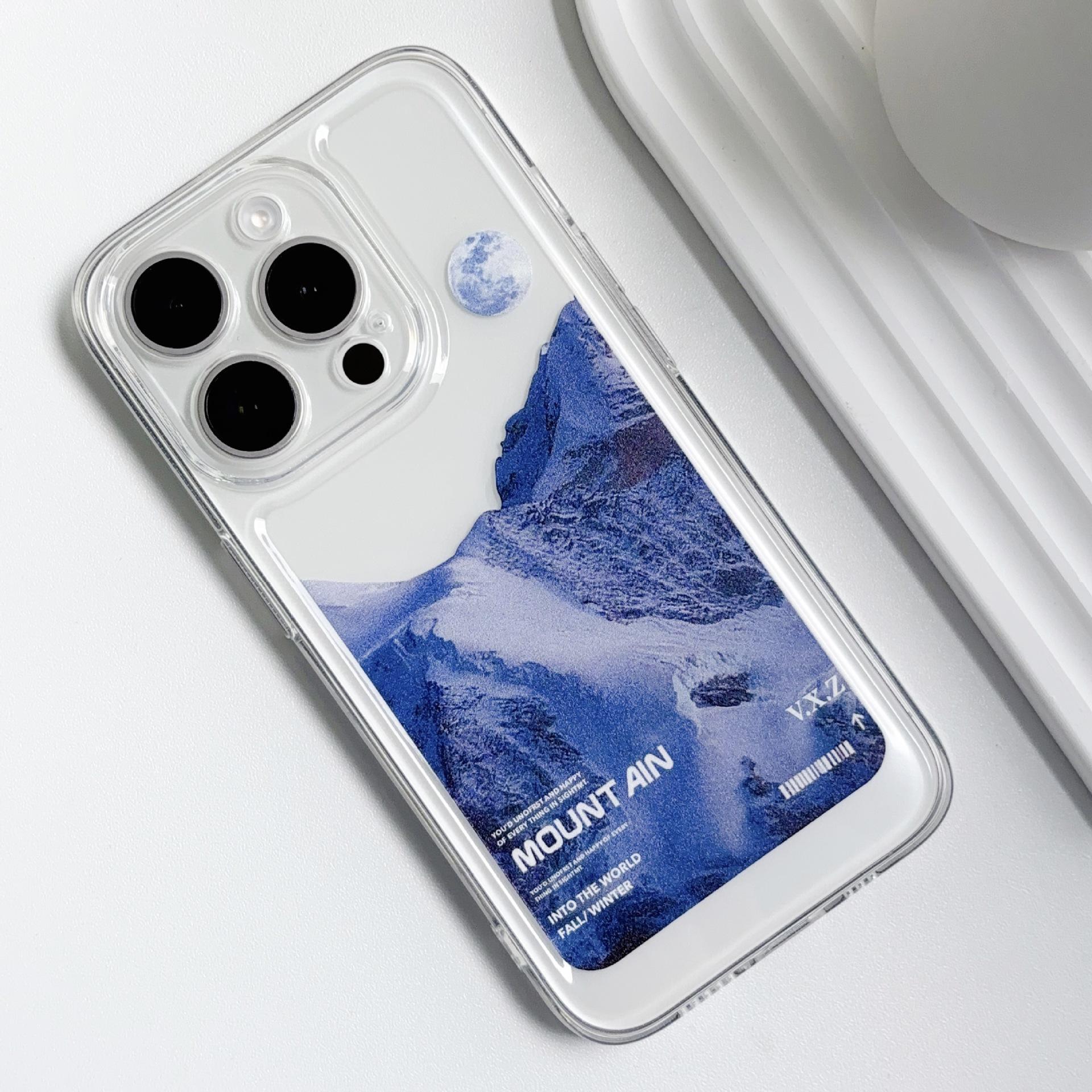 

Rizhao Snow Mountain Подходит для чехла для мобильного телефона Apple 13promax Противоударный 14 Тонкое отверстие 15 Мягкий чехол Защитный чехол для iPhone 12 Apple 16