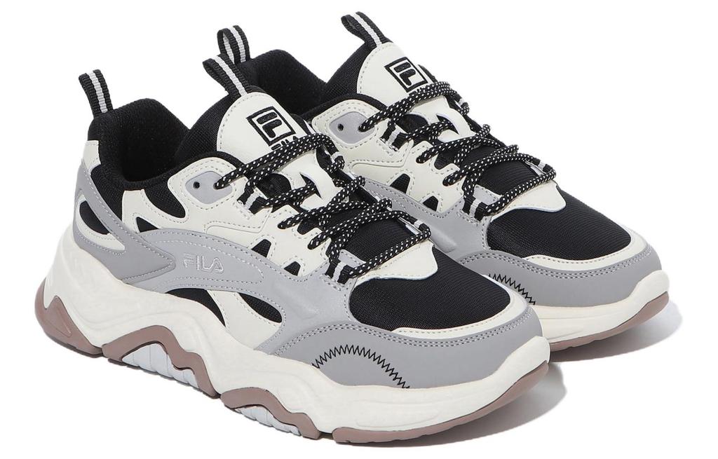Men's Sneakers FILA Tiny Rumble V2 Cushioning Abrasion Resistant Low top Casual Shoes Unisex Black White Gray