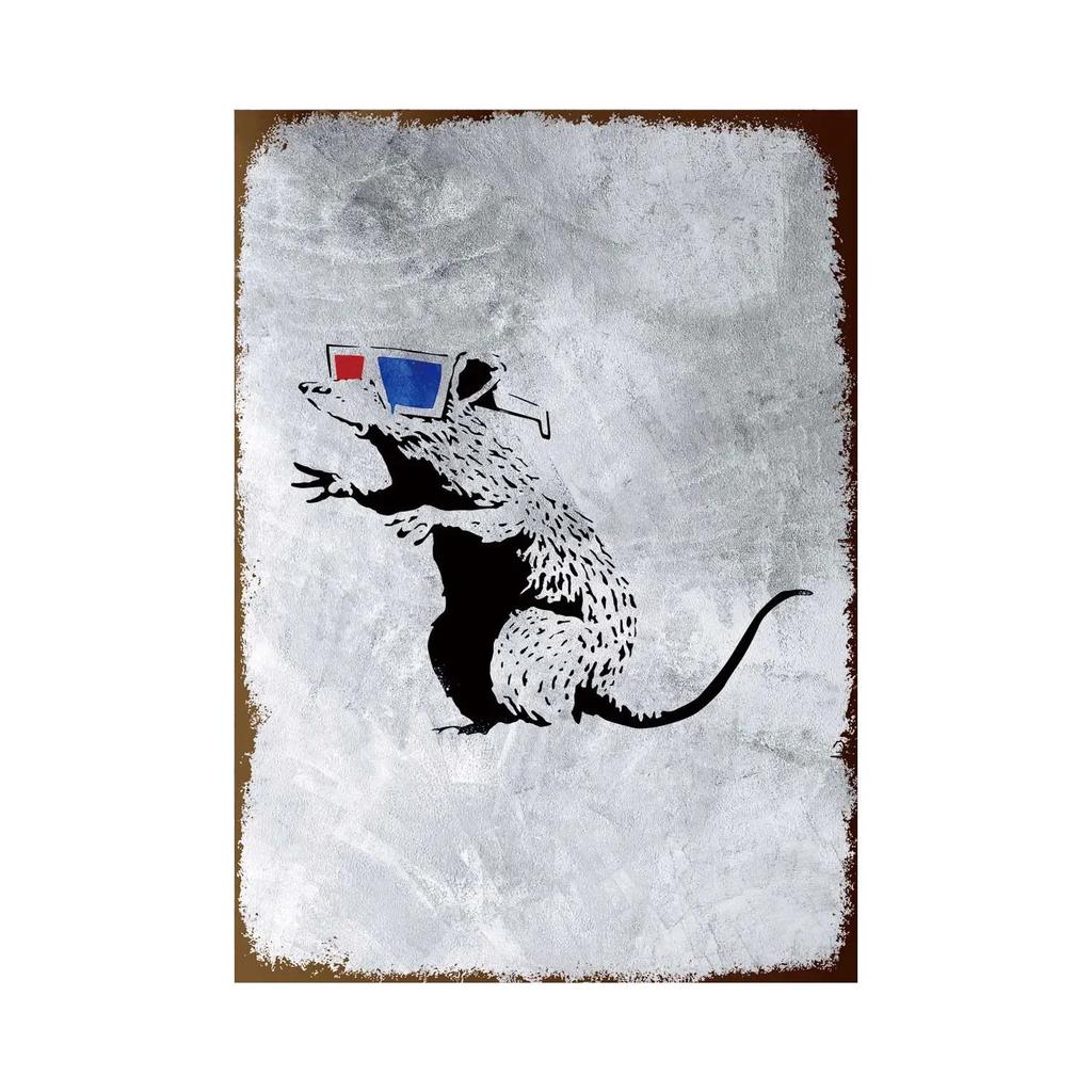 Banksy Graffiti Art Metal Tin Sign Poster Street Wall Painting Love Little Boy Poster Living Room Corridor Bar Home Decoration