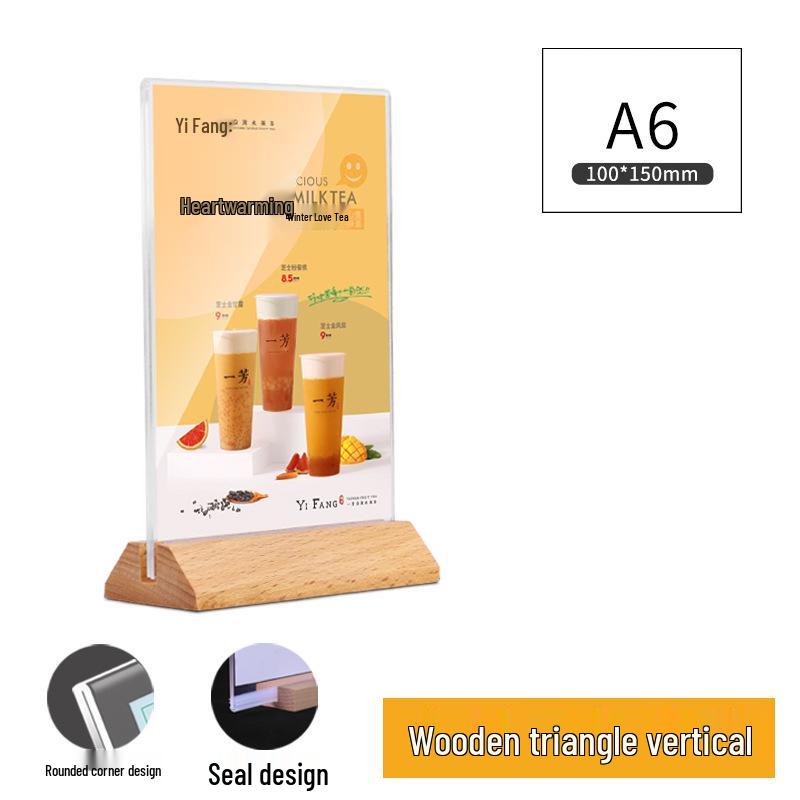 Acrylic & Wood Table Card Holder Set: A4, A5, A6 Menu & Price Display