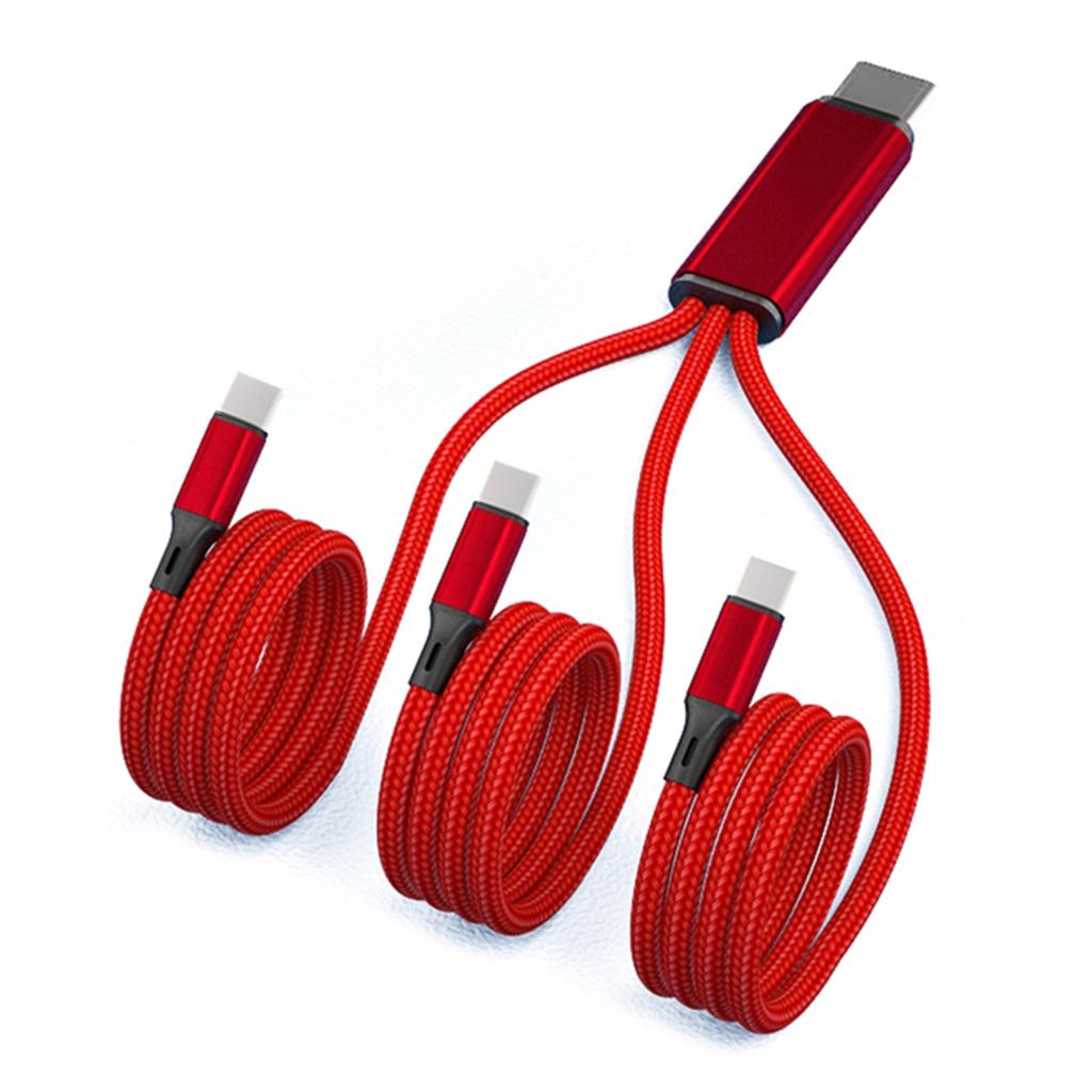 Multi USB Type C Charging Cable 5V 2A, 3-in-1 Type C Charger Cord with 3 USB-C Port for Cell Phones/Tablets