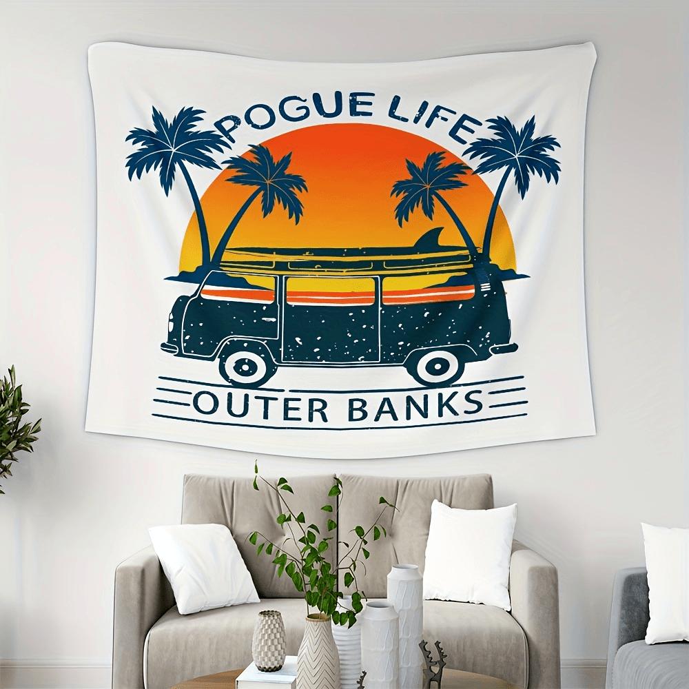 

Hawaiian style Tapestry Life Themes Home Decoration Ideal For Study Bedroom Kitchen Living Room Free Installation Accessories 74x94cm(29x37in)