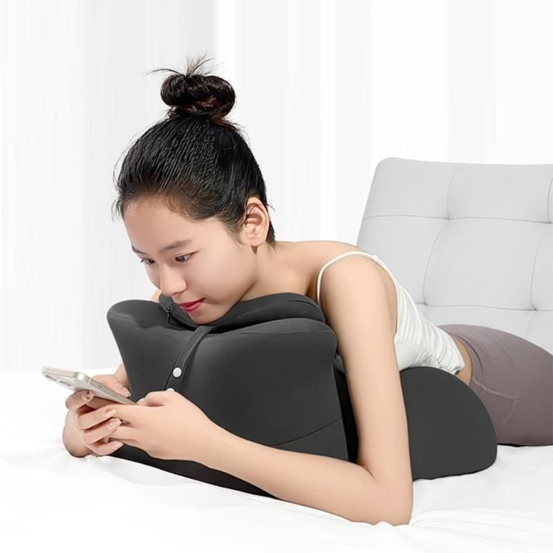 Ergonomic Memory Foam Pillow for Side Sleepers Reading Bed with Removable Cover