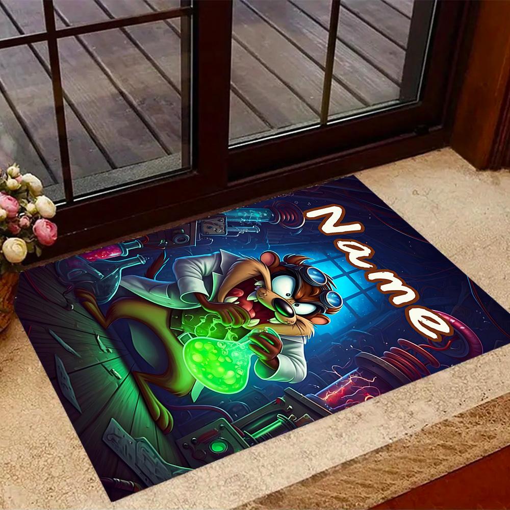 Looney Mad Scientist's Experiment Customize Your Name Floor Mat Suitable for Dormitory Living Rooms Foyer Outdoor Antislip Carpet Decorate Offices