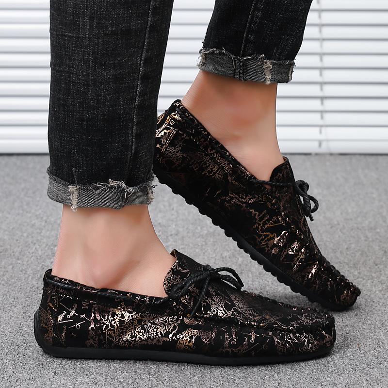 Mode Neue Lässige Slipper Herren Weichsohlige Marken Mokassins Frühling Lederschuhe Bequeme Flache Sohle Outdoor Walking Freizeitschuhe