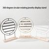 Modern Farmhouse Earring Display Stand With Wood Base Metal Frame Jewelry Organizers For Home Store Wedding Gift