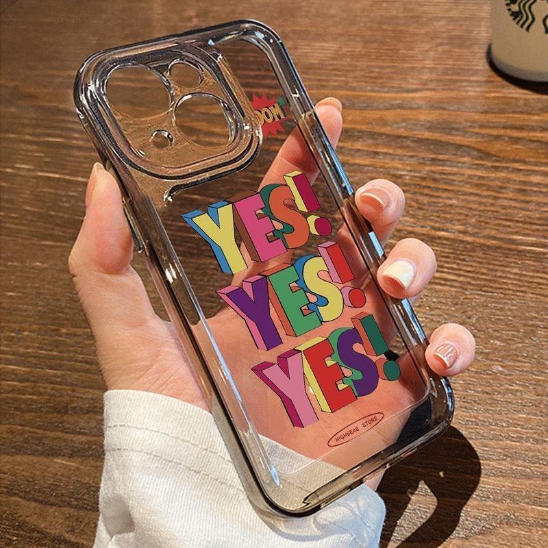 INS Style Colorful Yes Design Clear Phone Case For Xiaomi Mi 15 T Pro 14T 13T Mi 17 Pro 15 14 13 12 11 Lite 5G Silicone Cover