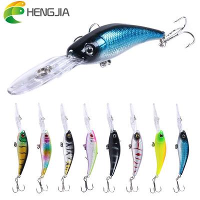 HENGJIA 1pz/8pz Esca Minnow Wobbler Plastica Dura Trota Persico Luccio Attrezzatura da Pesca