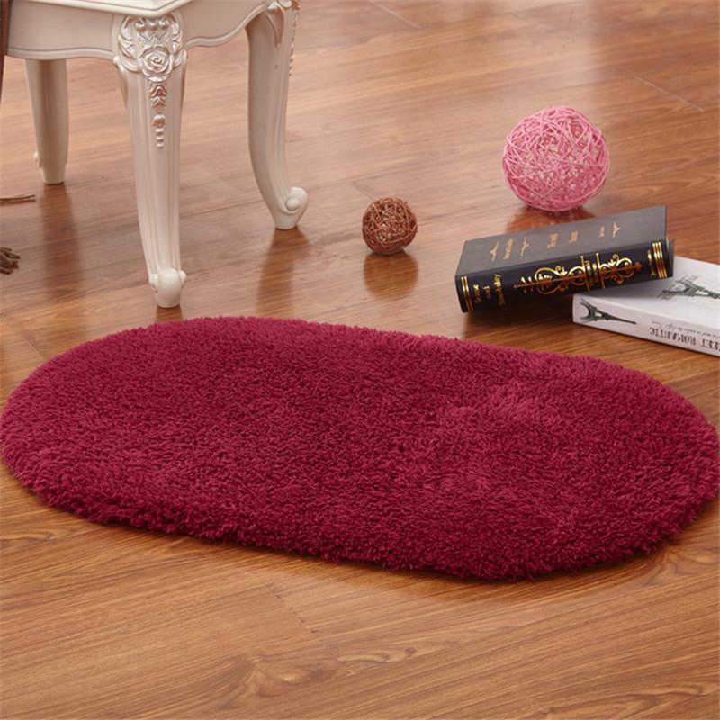 

Oval Plush Carpet Room Decoration Floor Mat Large Area Carpet Living Room Non-slip Lounge Rug 40 * 60cm