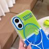 3D Tennis Ball Sport Magnetic Grip Tok Stand Holder Phone Case for iPhone 17 16 14 15 Pro Max Shockproof For Magsafe Back Cover