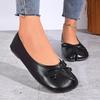 Scarpe Basse da Donna in Morbida Pelle con Punta Divisa e Fiocco - Collezione 2026: Versatile, Bocca Stretta, Design Slip-On