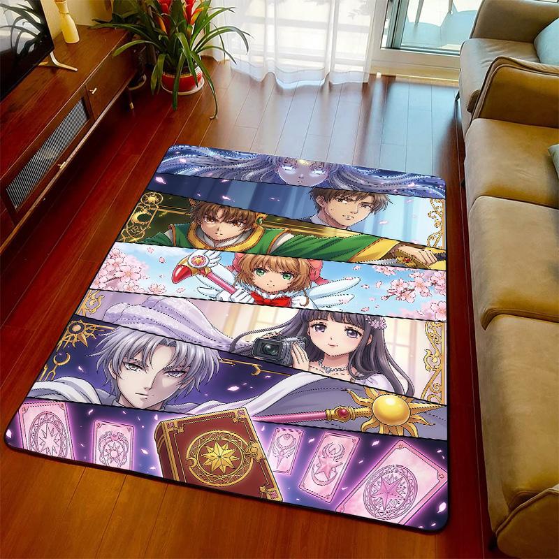 Cardcaptor Sakura Anime Theme Carpet Rug Floor Mat Soft Surface Non Slip Base for Living Room Bedroom -QJY
