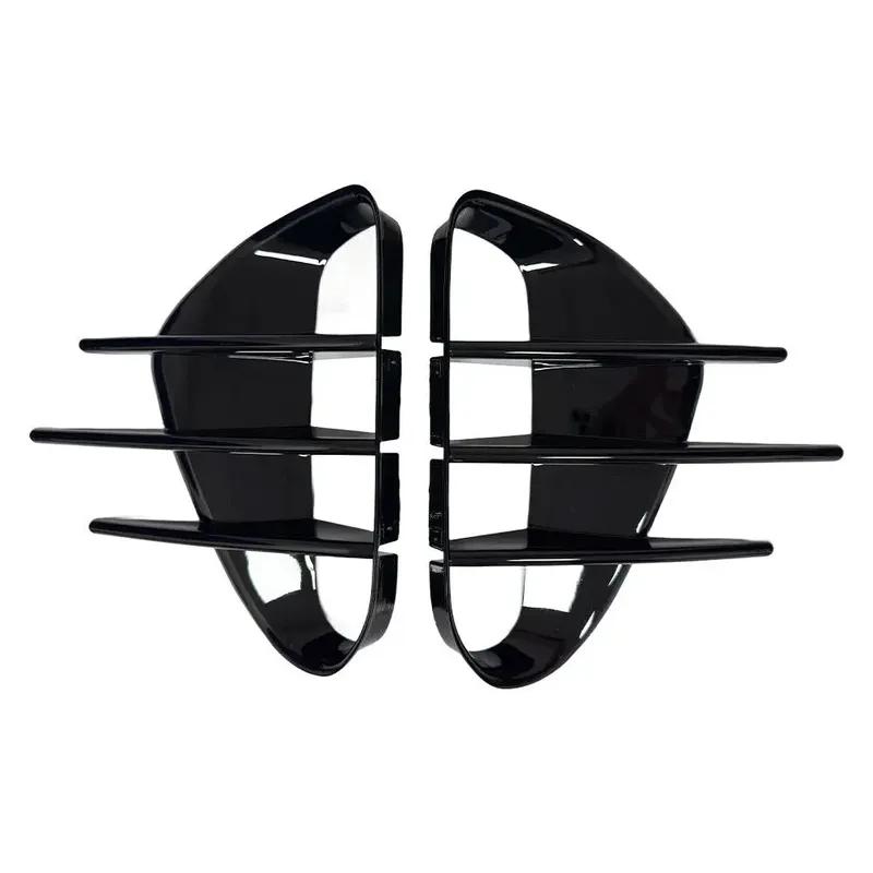 For KIA Stinger 2018- Car Sticker Frpmt Bumper Side Vent Spoiler Canard Covers Carbon Fiber Look Gloss Black Accessories ABS